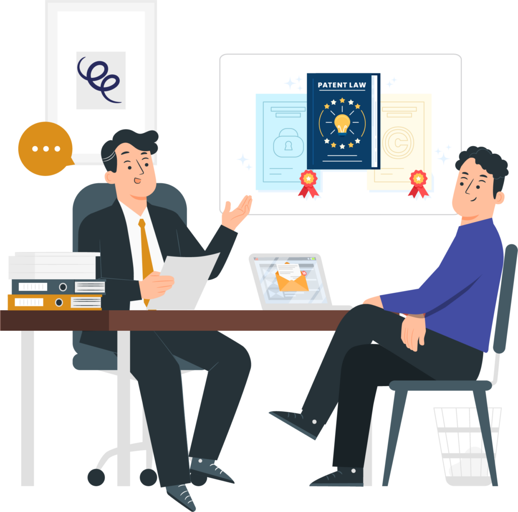 Illustration of an consulting in an office